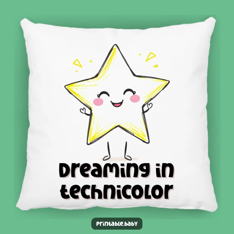 Funny Crayon Star Pillow: Soft Artist Character Cushion Gift for Comfort