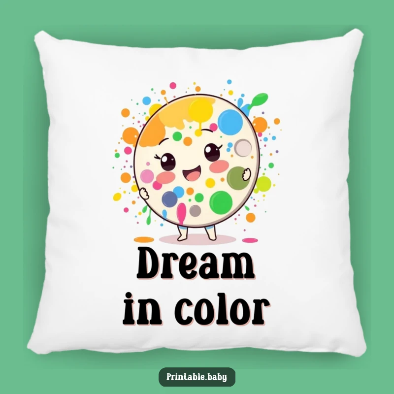 Funny Paint Palette Pillow: Cozy Colors - Soft and Hilarious Home Decor