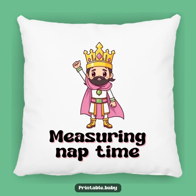 Funny Triumphant Ruler Pillow: Cozy Artist Character Cushion for Relaxation