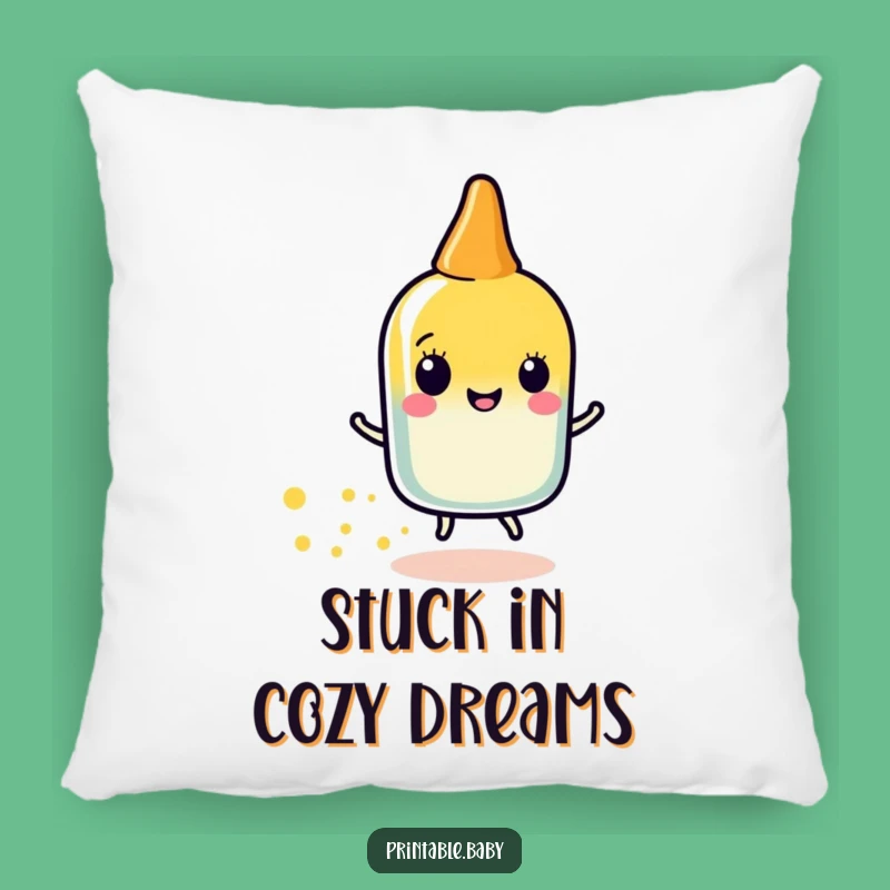 Funny Glue Stick Sparkle Pillow: Soft Character Cushion Gift for Comfort