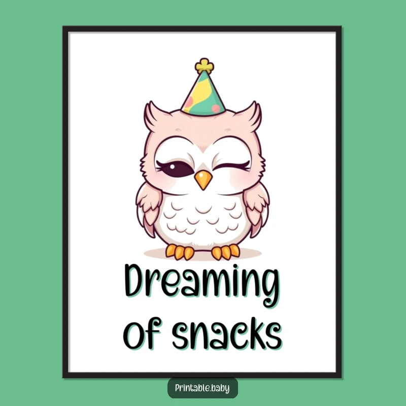 Funny Sleepy Baby Owl Digital Art - Instant Hilarious Decor