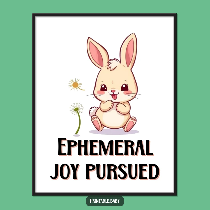 Funny Bunny Dandelion Digital Art - Mischievous Printable