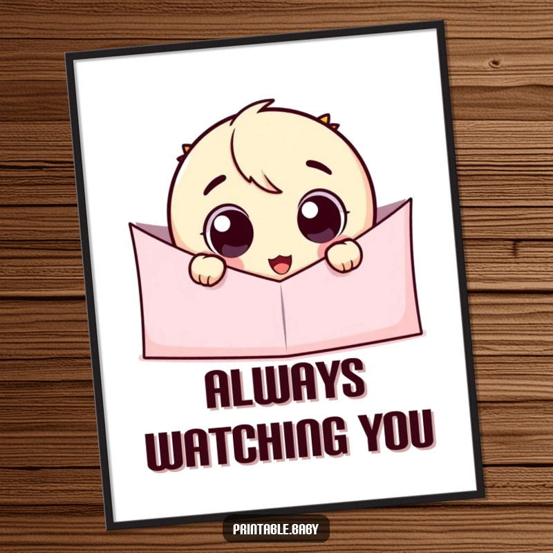 Funny Googly Eye Peeking Digital Art: A delightful character with wide, whimsical eyes peeks from a fold, offering instant visual humor.