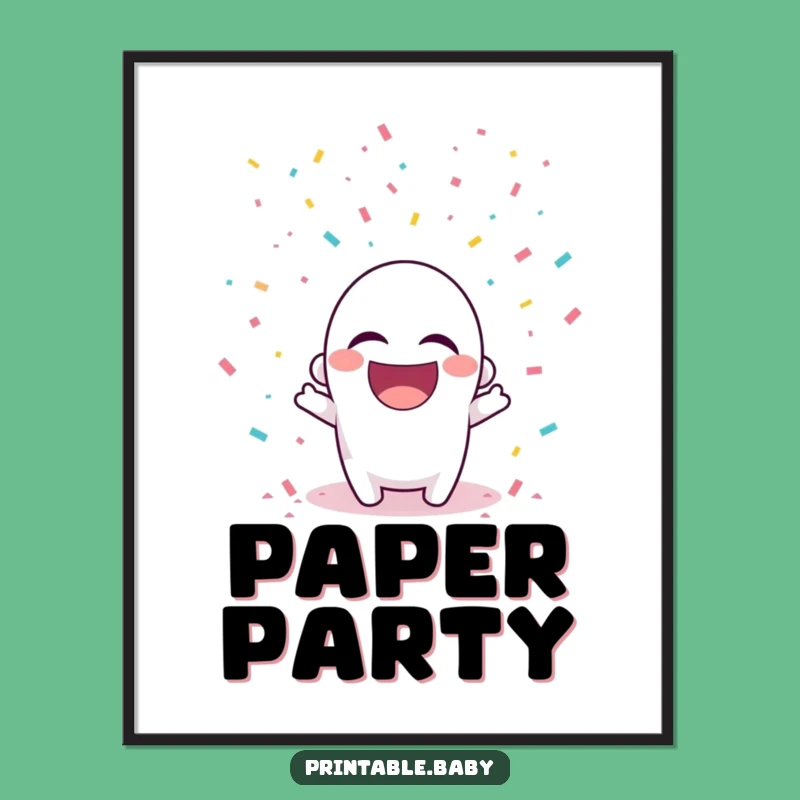 Funny Hole Punch Confetti Digital Art: Playful Print for Festive Walls