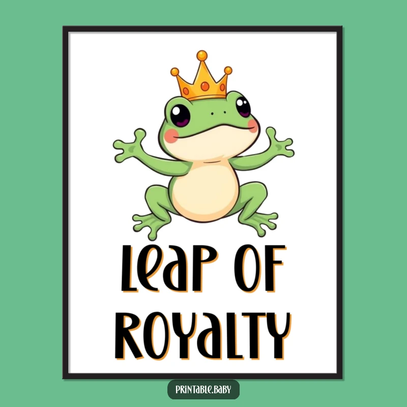 Funny Frog King Digital Art: Hilarious Printable Decor for Royal Spaces