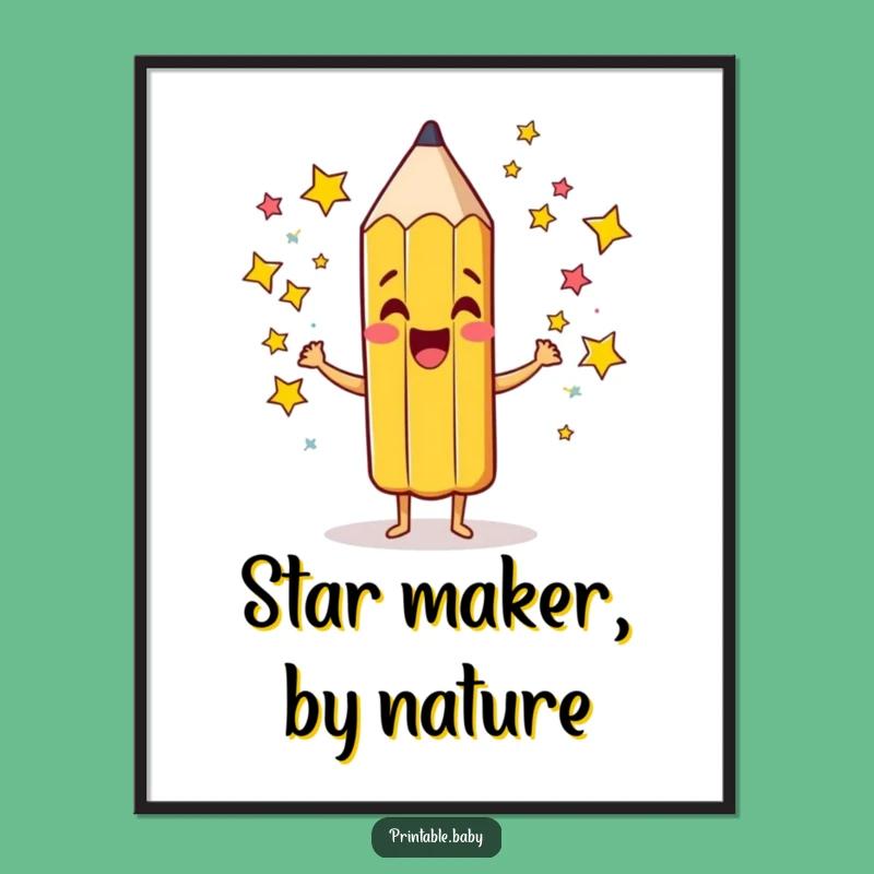 Funny Pencil Stars Digital Art: Decorate with Sparkle, a Perfect Funny Gift!
