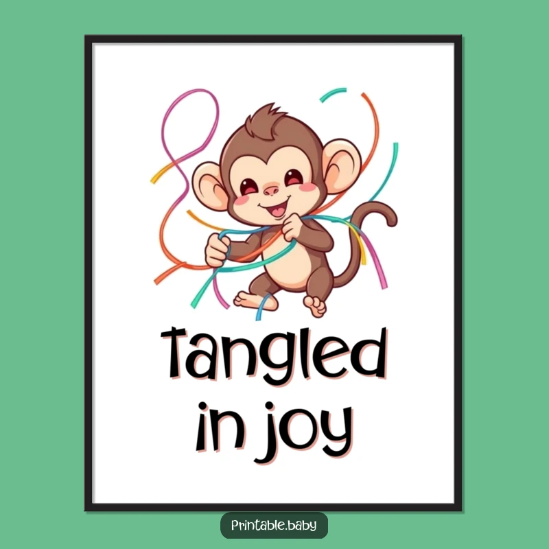 Funny Monkey Digital Art Print: Instant Party Fun
