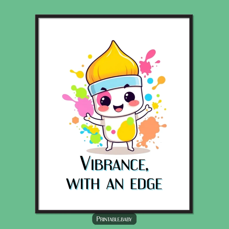 Funny Paintbrush Splash Digital Art: Decorate with Chaos, a Perfect Funny Gift!