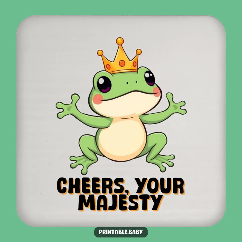 Funny Frog King Coaster: Hilarious Protection for Your Royal Surfaces