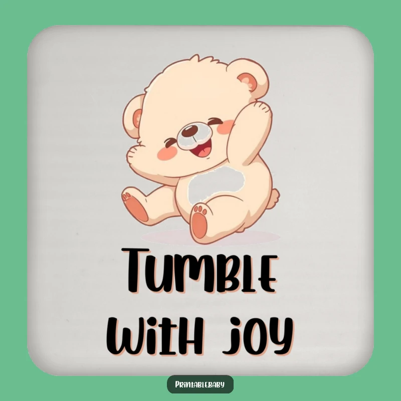 Funny Bear Cub Coaster: Protect Surfaces with Joyful Bear Charm