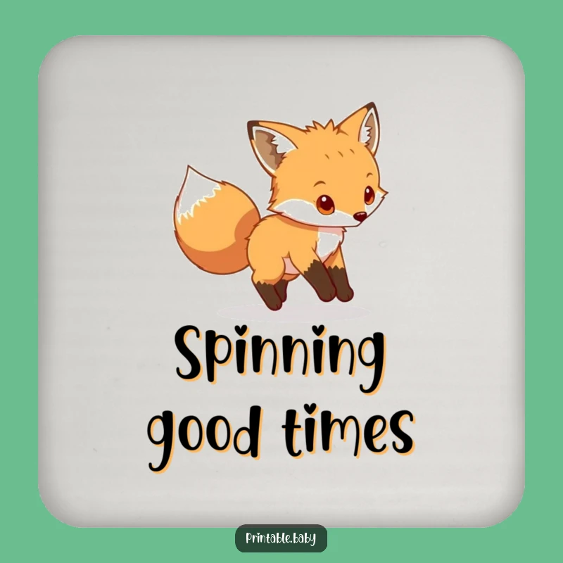 Funny Fox Cub Coaster: Protect Surfaces with Playful Woodland Charm