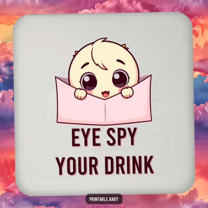 Funny Googly Eye Peeking Coaster: A delighted character with large eyes peeks over the edge, protecting your surfaces with humor.