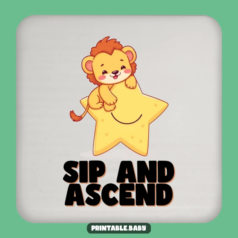 Funny Lion Cub Coaster: Protect Surfaces With Starry Bravery