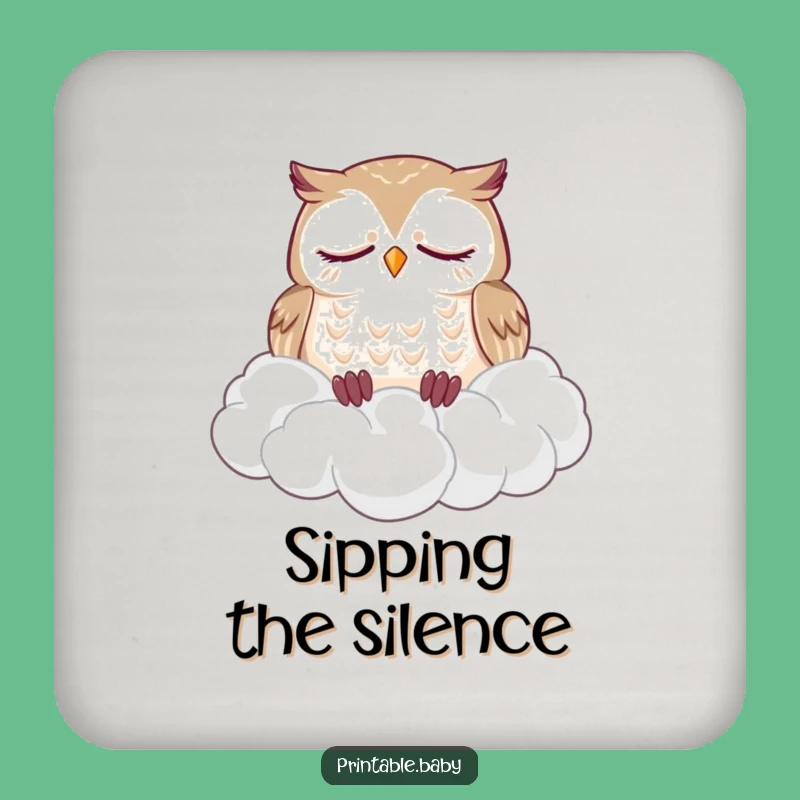 Funny Owl Cloud Coasters: Protect Surfaces with Serenity