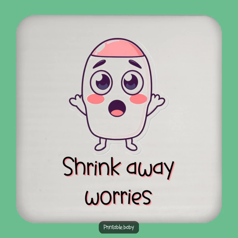 Funny Surprised Eraser Shrinking Shape Coaster - Hilarious Tabletop Gift