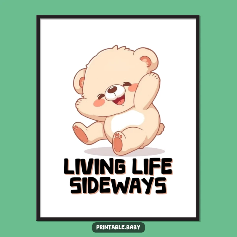 Funny Bear Cub Poster: Joyful Wall Art for a Happier Space