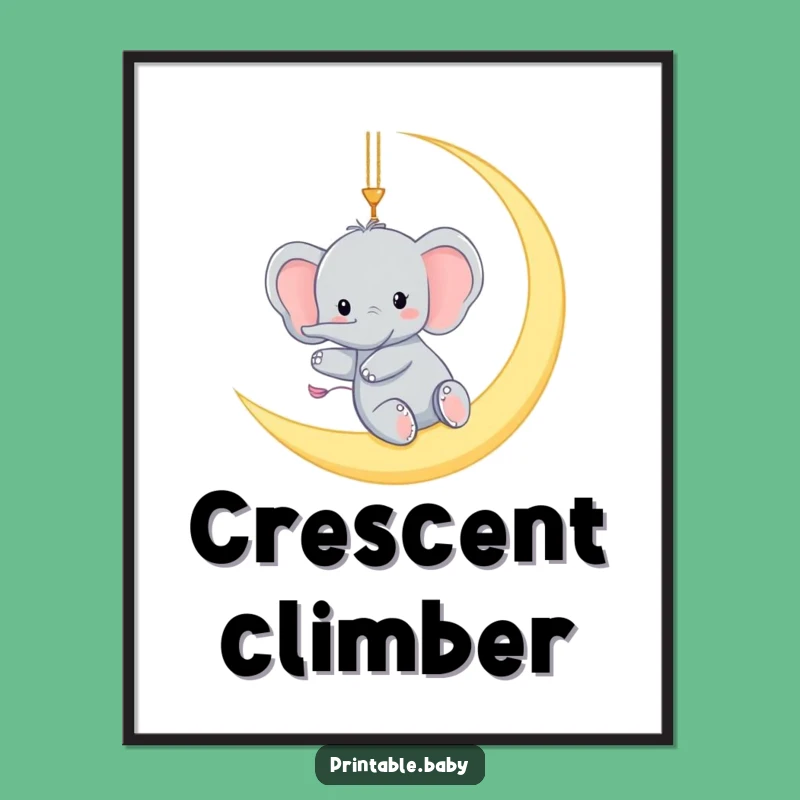 Funny Elephant Moon Poster: Whimsical Wall Art for Dreamers