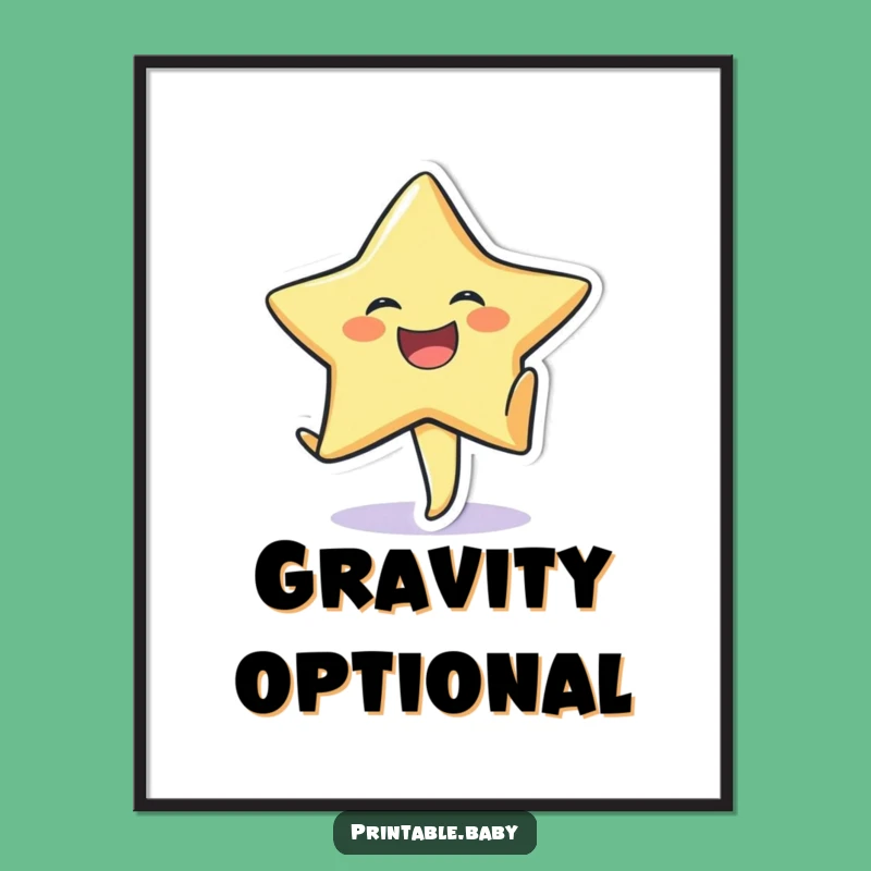 Funny Laughing Star Cartwheel Poster: Cheerful Sticker Art for Vibrant Walls