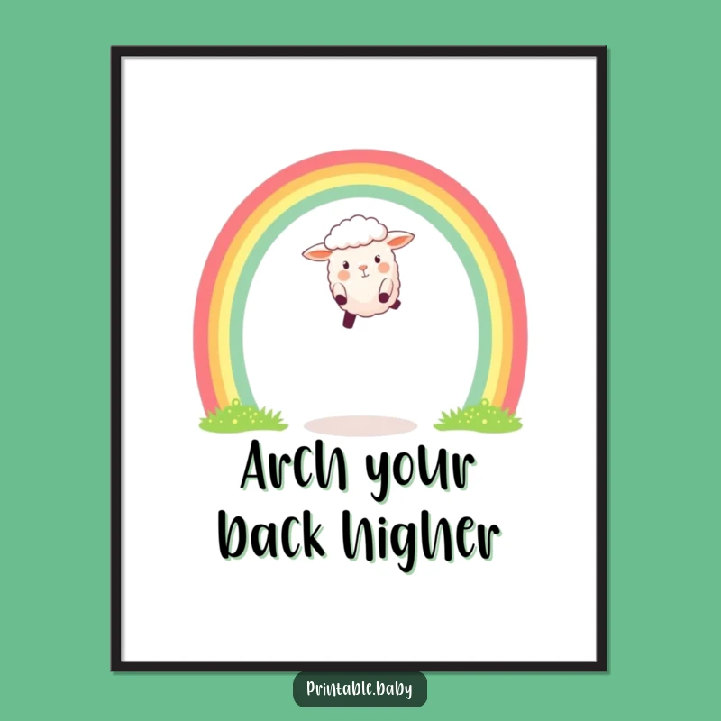 Funny Sheep Poster: Rainbow Joy Art, Ideal Funny Gift