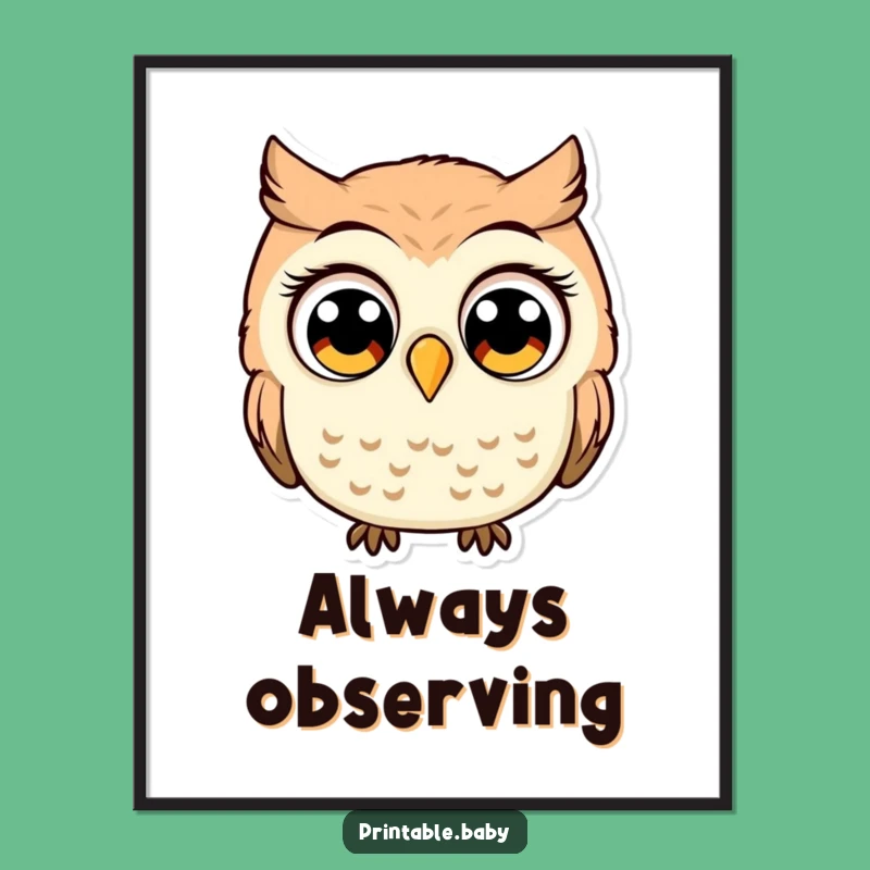 Funny Surprised Owl Poster: Hilarious Wall Art for a Wide-Eyed Decor