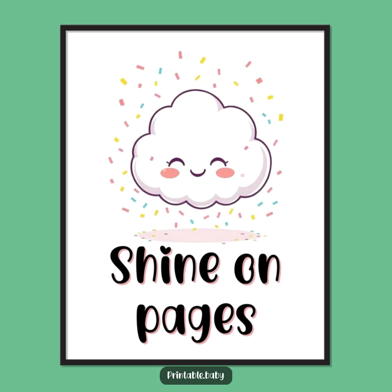 Funny Giggling Cloud Poster: Confetti Rain for Inspiring & Humorous Wall Art