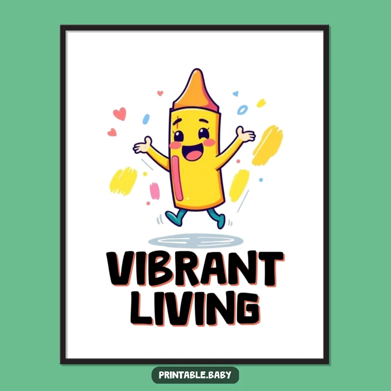 Funny Crayon Poster: Playful Dancer for Inspiring & Humorous Wall Art