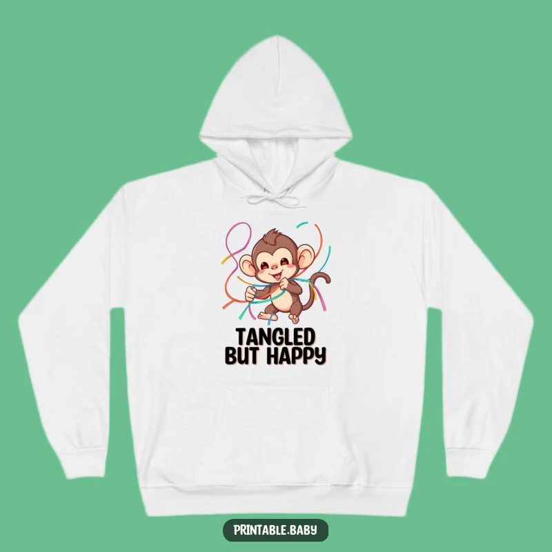Cozy Funny Monkey Hoodie: Stay Warm with a Streamer Tangle