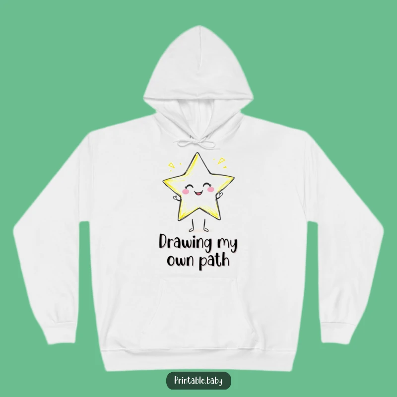 Cozy Funny Crayon Star Hoodie: Warm Artist Character Gift for Creative Comfort