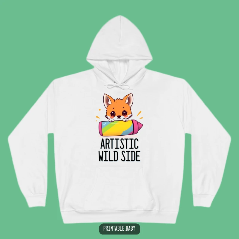 Funny Fox Hoodie: Cozy Crayon Cub Wear, Awesome Funny Gift