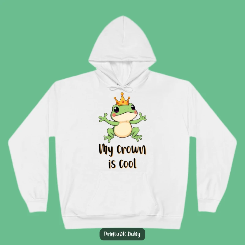Funny Frog King Hoodie: Cozy Royal Comfort with a Hilarious Leap