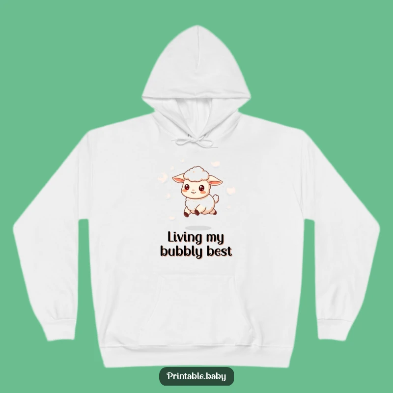 Funny Lamb Bubbles Hoodie: Cozy Skipping Sheep Sweatshirt, Adorable Funny Gift for Dreamers