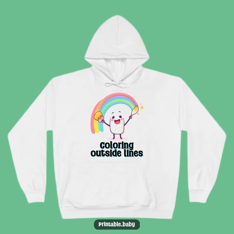 Funny Paintbrush Rainbow Hoodie: Cozy Creativity, Perfect Funny Gift!