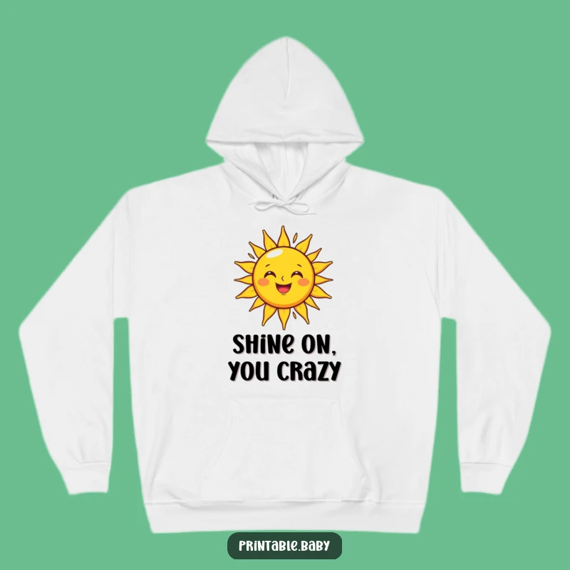 Funny Grinning Sun Hoodie: Cozy Sunshine Character, Ideal Funny Gift for Warmth