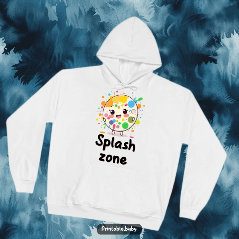 Funny Paint Palette Hoodie: A cheerful paint palette character splattering colors, offering warmth and artistic flair.