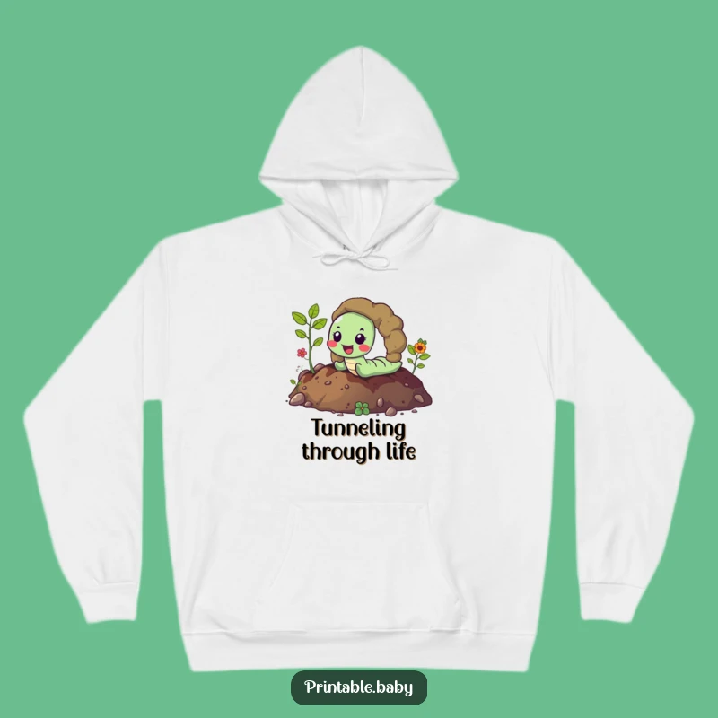 Funny Happy Worm Hoodie: Cozy Comfort with Hilarious Earthy Vibes