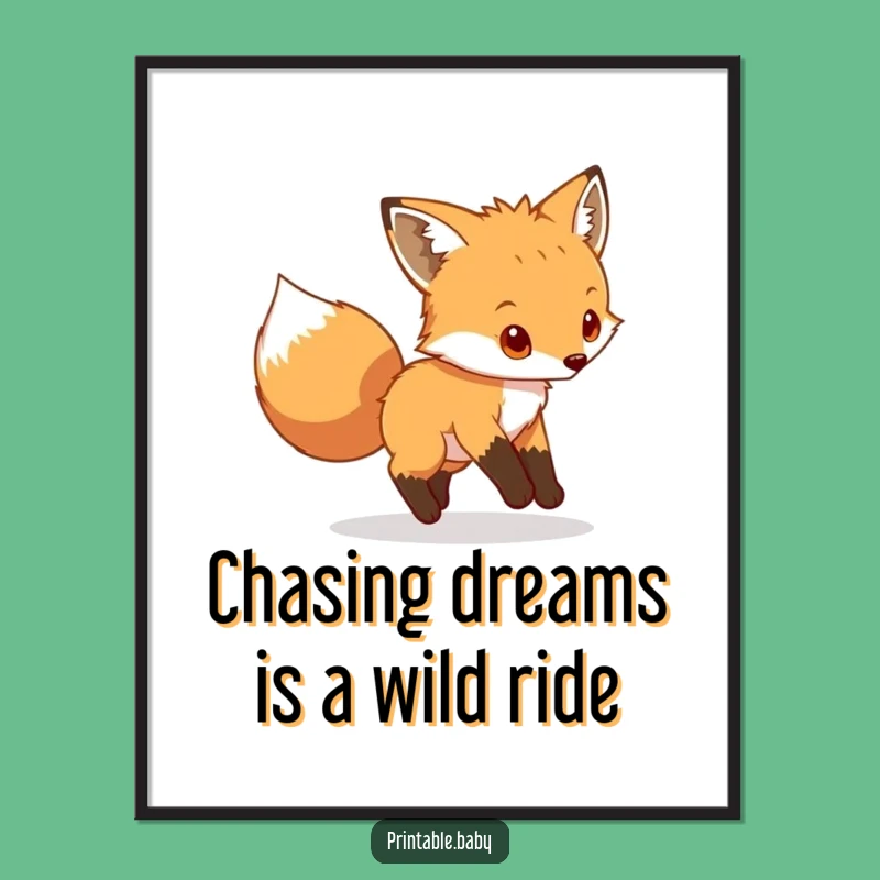 Free Printable Fox Wall Art: Tail Chaser LOL Digital Download