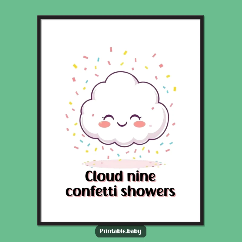Free Printable Art: Confetti Cloud - Whimsical & Funny Downloadable Decor!
