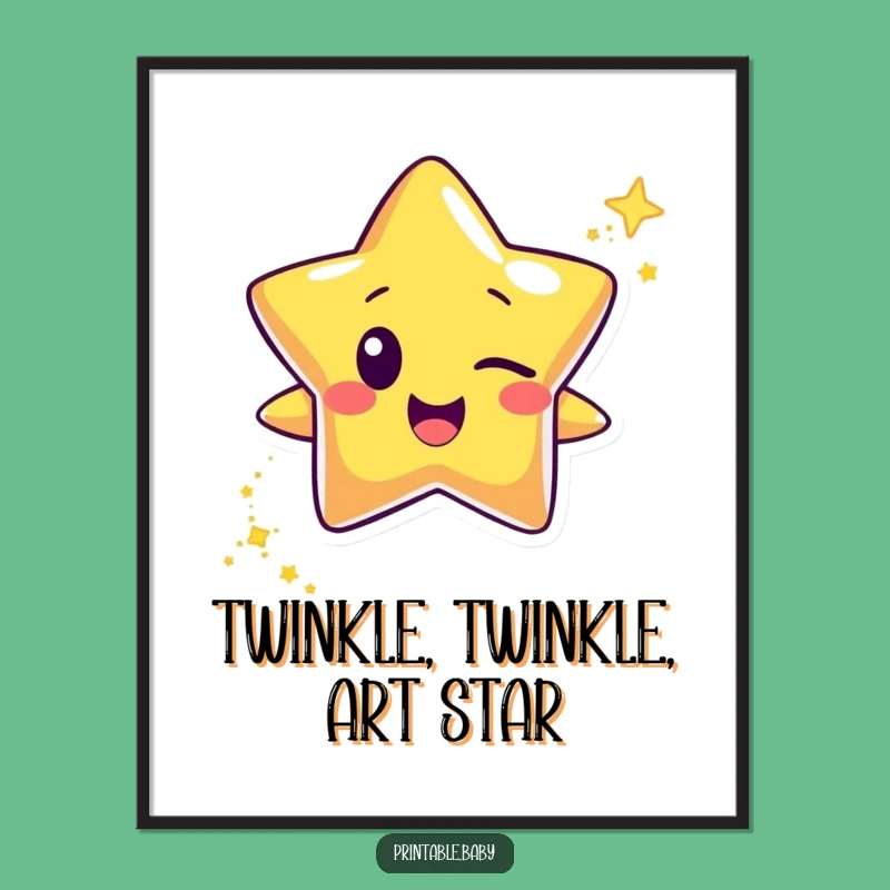 Free Printable Art: Winking Star - Sparkly & Funny Downloadable Decor!