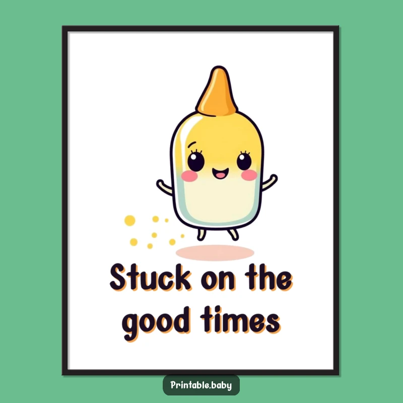 Free Printable Glue Stick Art: Sparkly & Funny Downloadable Decor for Creative Spaces