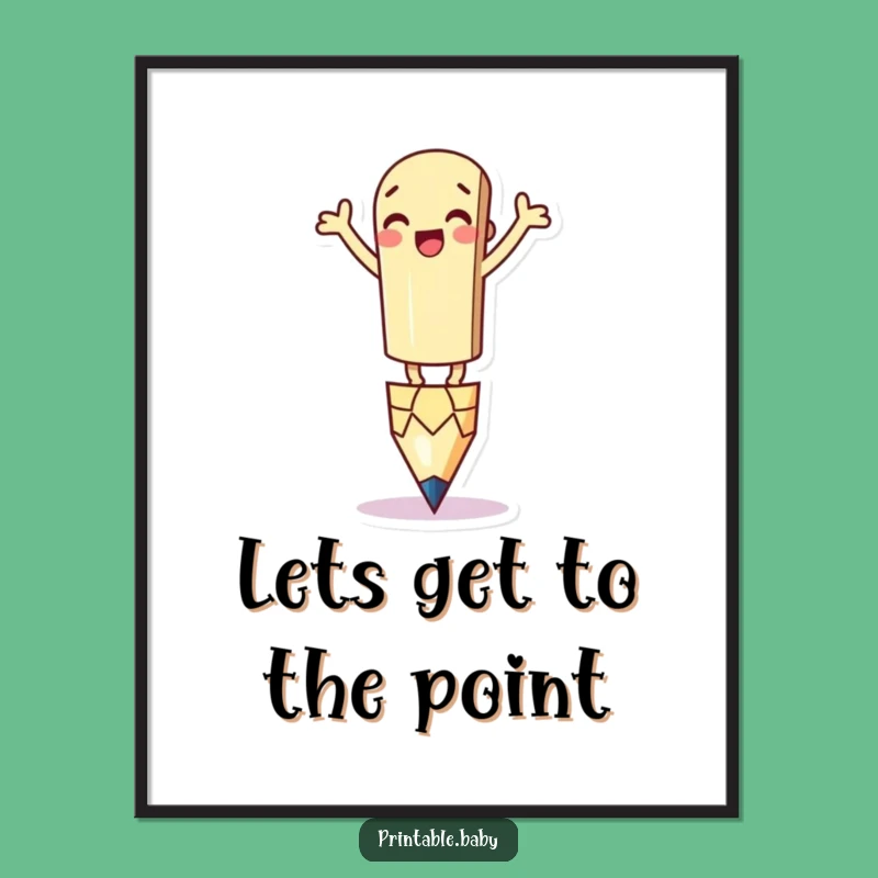 Free Printable Wall Art: Silly Pencil Balancing for Quirky Decor