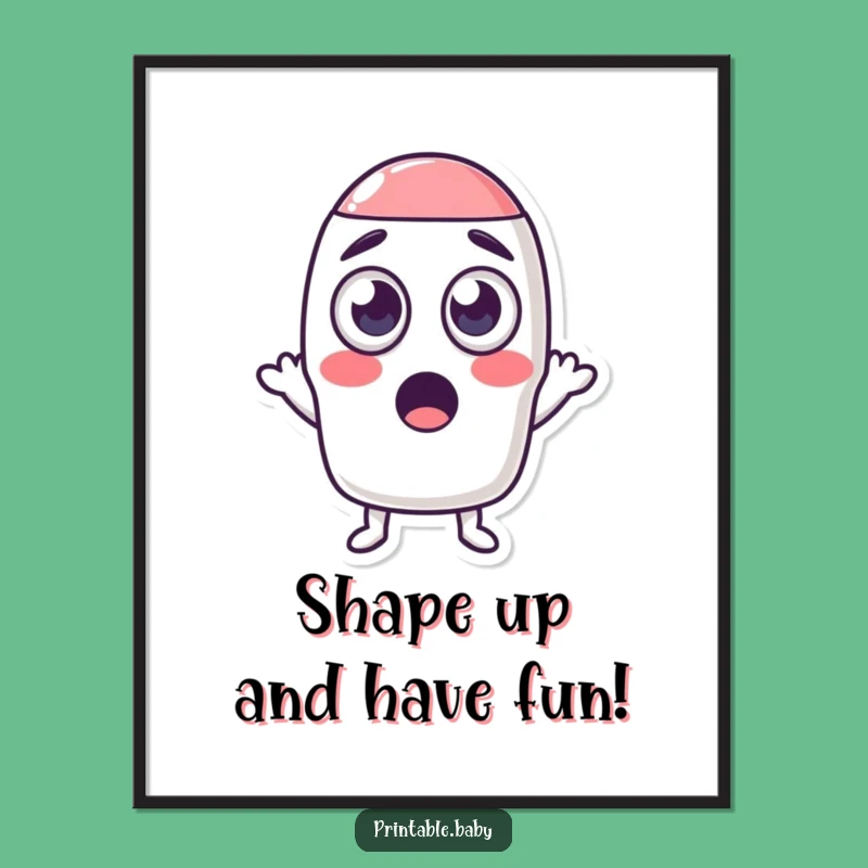 Funny Free Printable Wall Art: Surprised Eraser Shrinking - Quirky Downloadable Decor!
