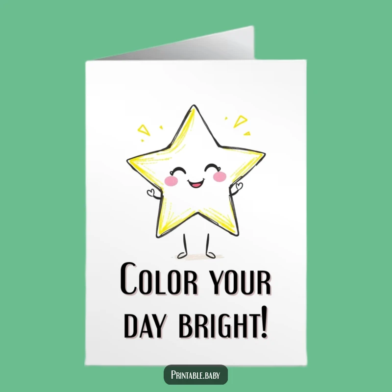 Free Printable Crayon Star Birthday Card: Joyful Downloadable Gift for Budding Artists