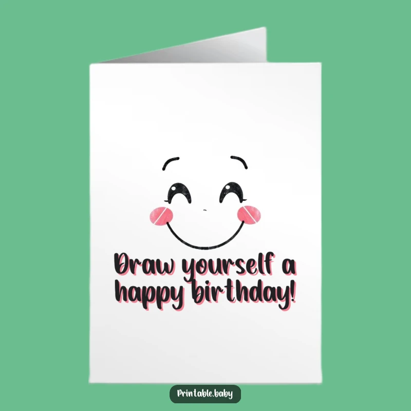 Free Printable Funny Birthday Card: Smiling Crayon's Happy Face Downloadable Gift