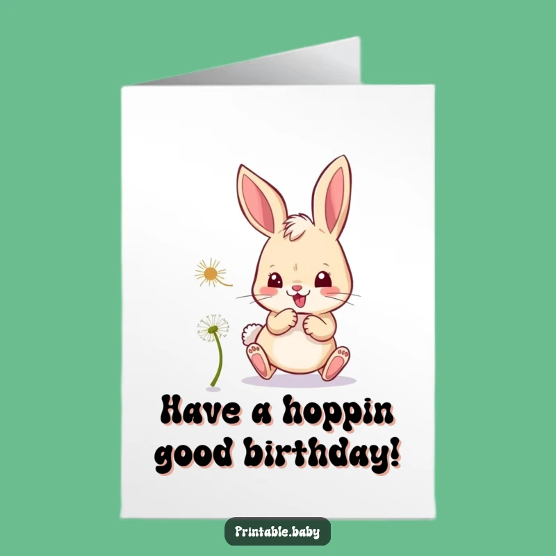 Free Printable Birthday Card: Mischievous Bunny, Playful Downloadable Gift