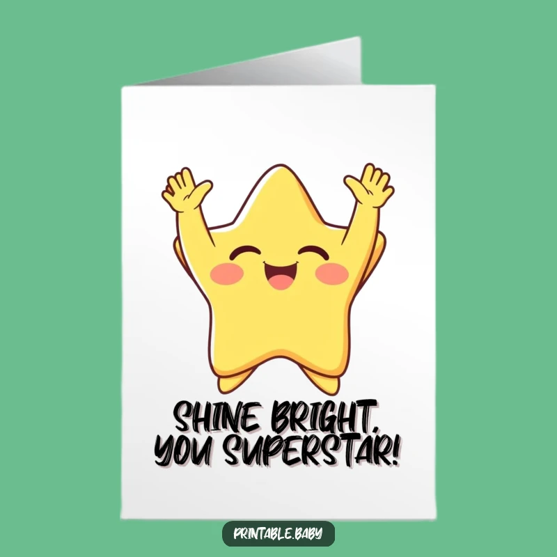 Free Printable Birthday Card: Star's Joyful Giggle!