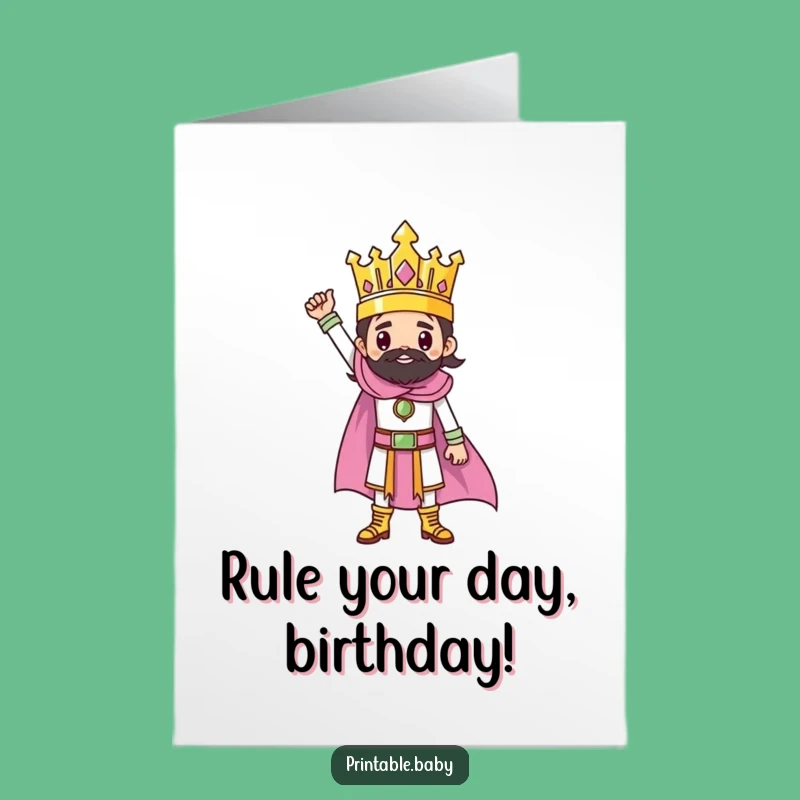 Free Printable Ruler Birthday Card: Funny Triumphant Drawing Downloadable Gift
