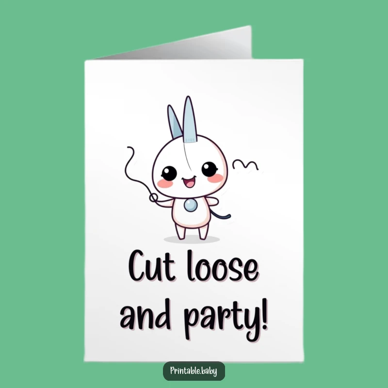 Free Printable Scissors Birthday Card: Giggling Downloadable Gift for a Fun Celebration