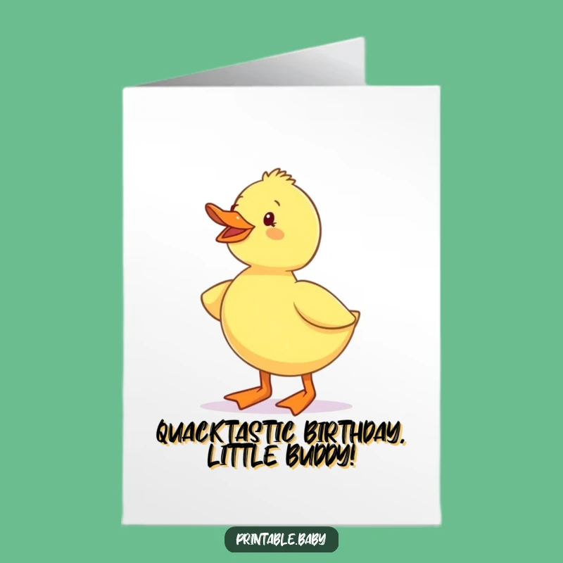 Free Printable Birthday Card: Funny Duckling in Boots, Perfect DIY Gift