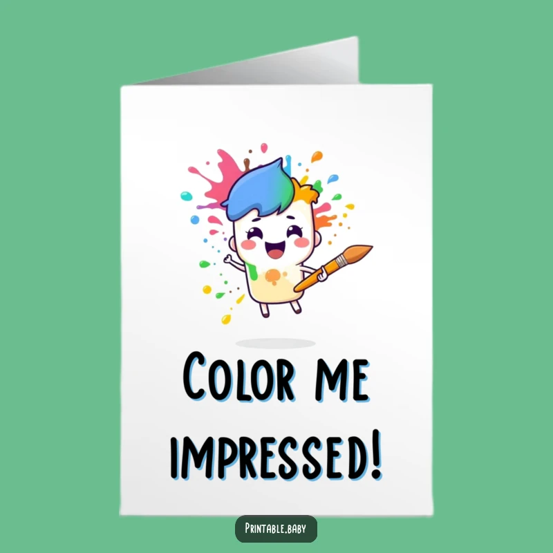 Free Printable Paintbrush Rainbow Congrats Card: Vibrant Downloadable Gift for Celebrations