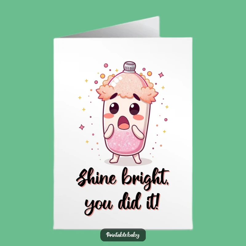 Free Printable Congrats Card: Glitter Shaker Explosion - Funny Downloadable Celebration Gift